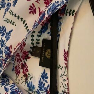 JM Collection Floral Blouse - Blue, Red, Green